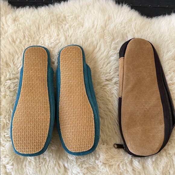 Blue Suede Women's Slippers - Picture 2 of 2